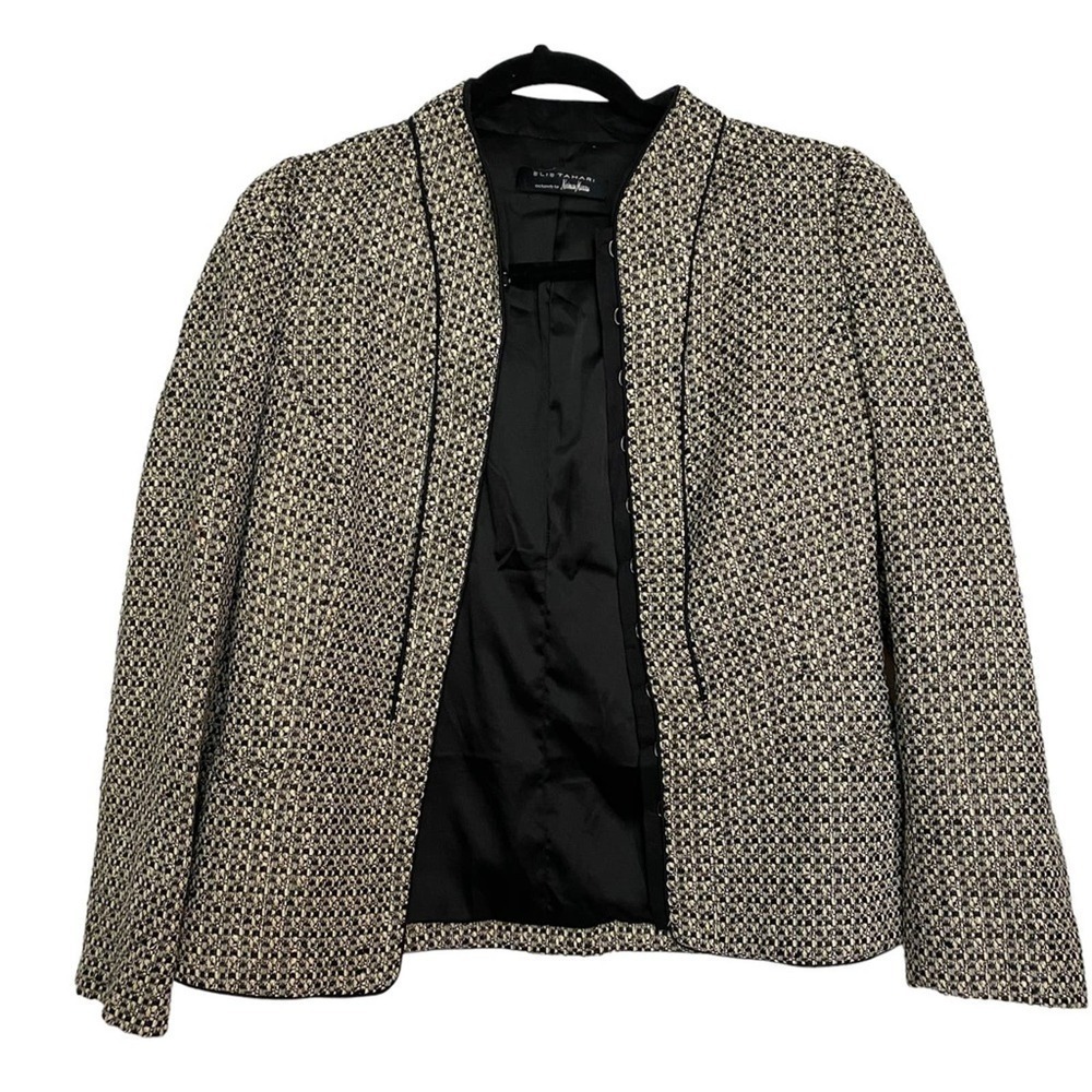 Elie Tahari For Neiman Marcus Metallic Tweed Blazer Size 4